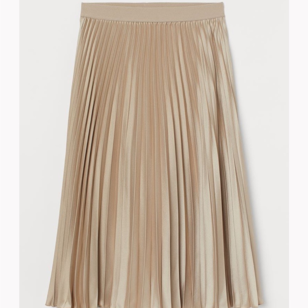 H&M pleated midi skirt gold